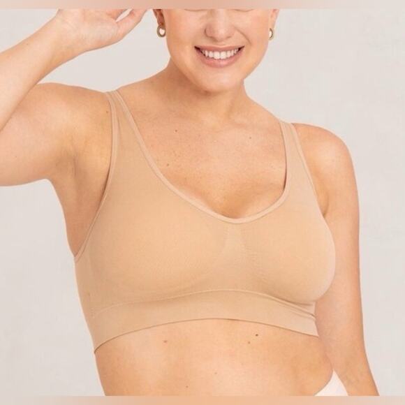 TRUEKIND Wireless Hookless Pullover Wide Strap Bralette - Size 2XL NUDE - Picture 1 of 5